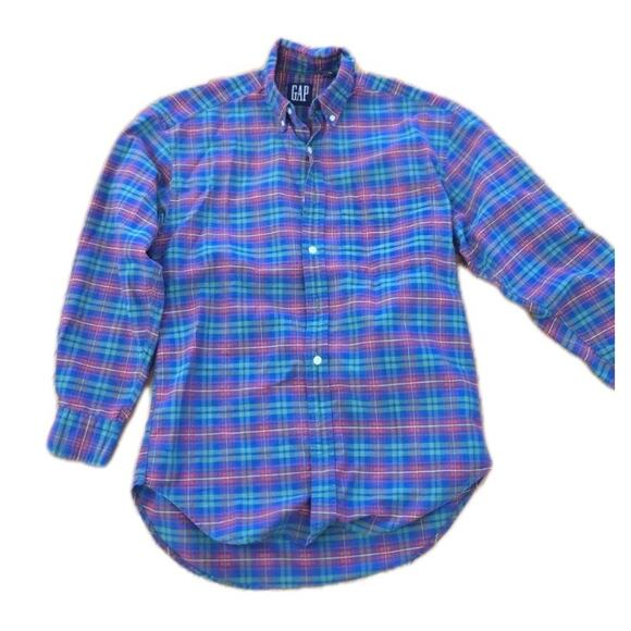 Vintage GAP Plaid Shirt Men's Small Checkered Late 1990's Y2K Preppy EUC - Picture 1 of 9